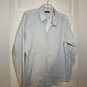 Theory Men’s Irving Geo Print Button Down Shirt XL NWT Point Collar Cotton $195